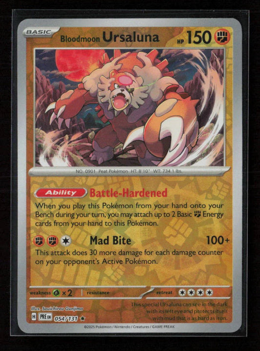 Bloodmoon Ursaluna Rare SV: Prismatic Evolutions 054/131 NM - Kang's Collectibles