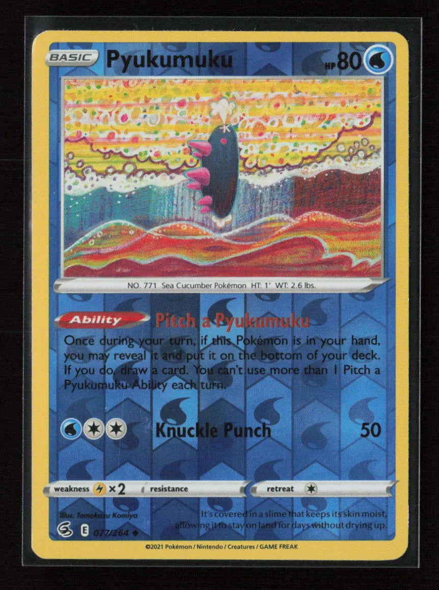 Pyukumuku Uncommon SWSH08: Fusion Strike 077/264 NM - Kang's Collectibles