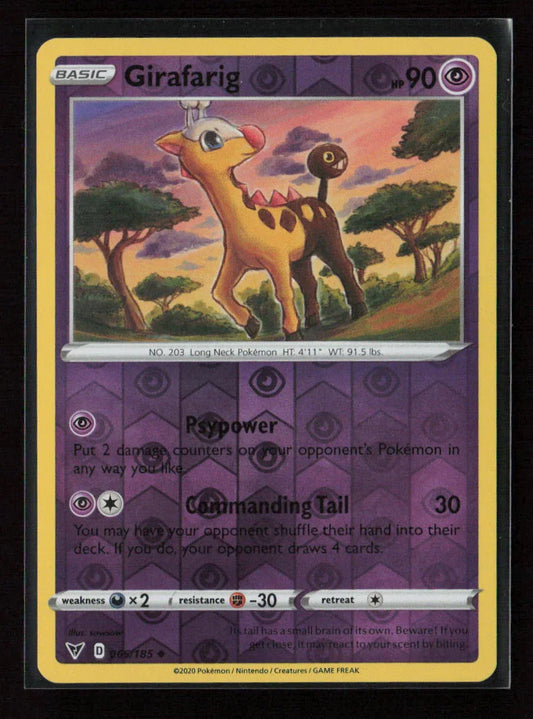 Girafarig Uncommon SWSH04: Vivid Voltage 065/185 NM - Kang's Collectibles
