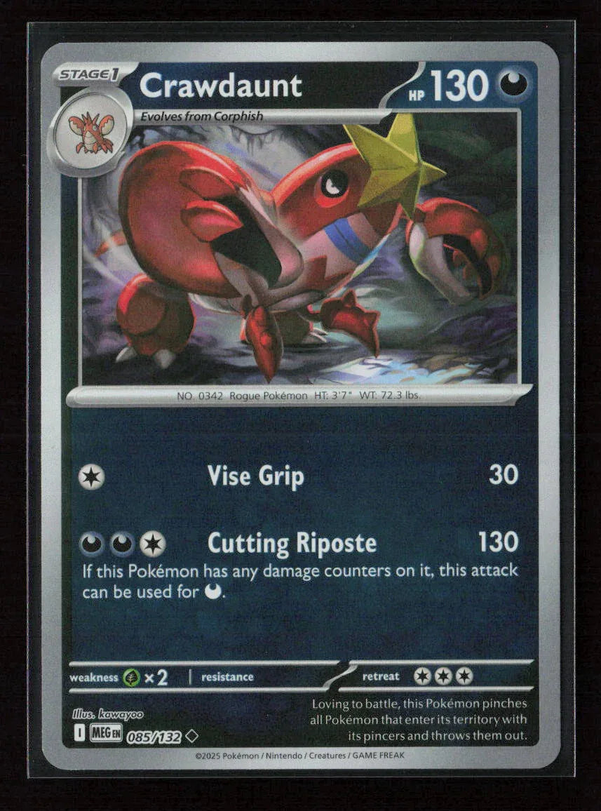Crawdaunt Uncommon ME01: Mega Evolution 085/132 NM - Kang's Collectibles