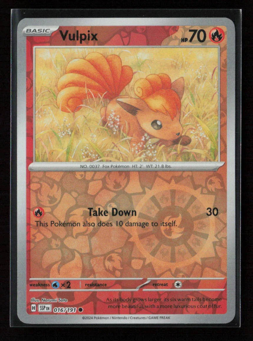 Vulpix Common SV08: Surging Sparks 016/191 NM - Kang's Collectibles