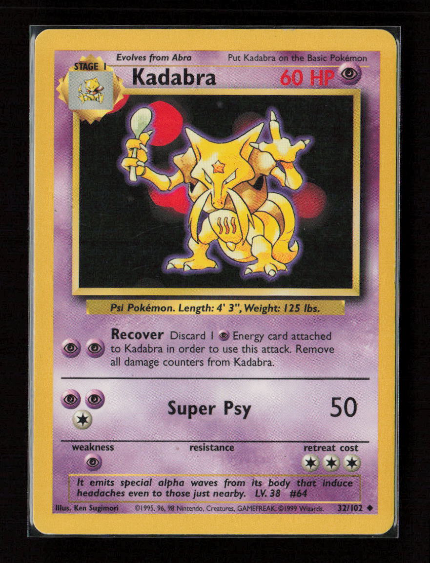 Kadabra Uncommon Base Set 032/102 LP