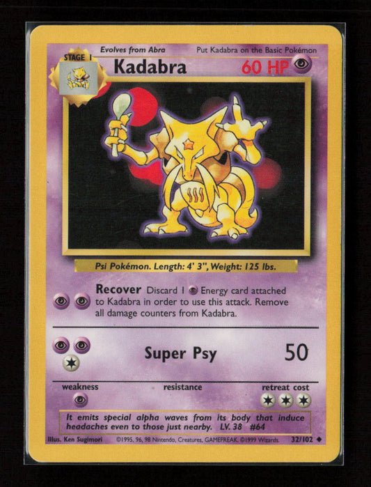 Kadabra Uncommon Base Set 032/102 LP