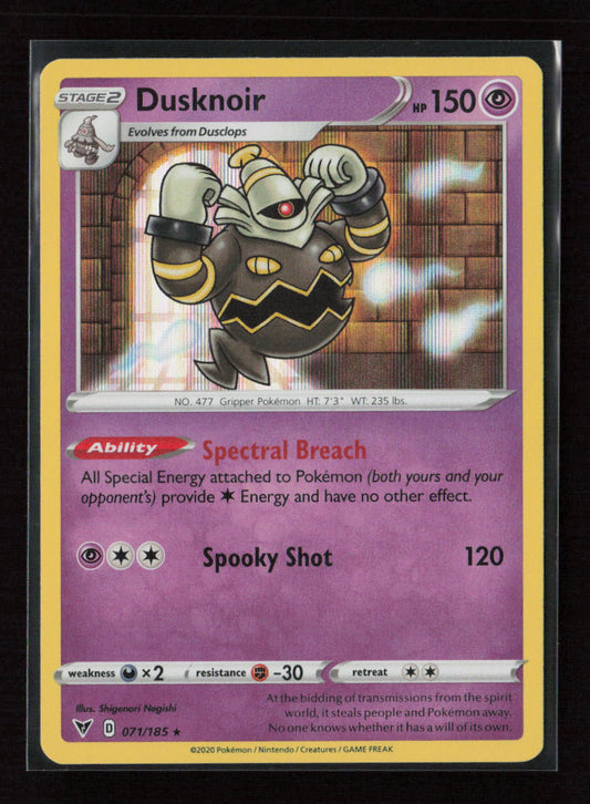 Dusknoir Holo Rare SWSH04: Vivid Voltage 071/185 NM