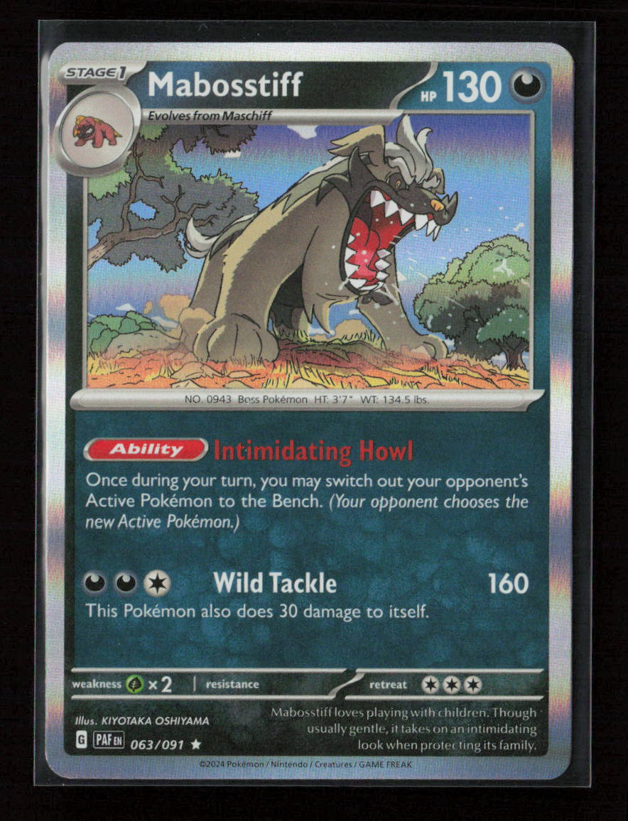 Mabosstiff - Rare SV: Paldean Fates 063/091 NM