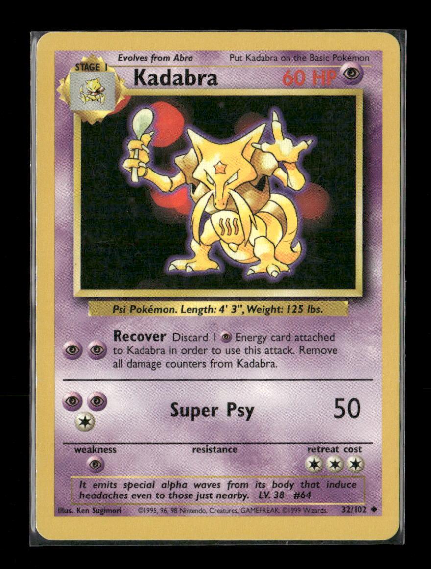 Kadabra Uncommon Base Set 032/102 LP - Kang's Collectibles