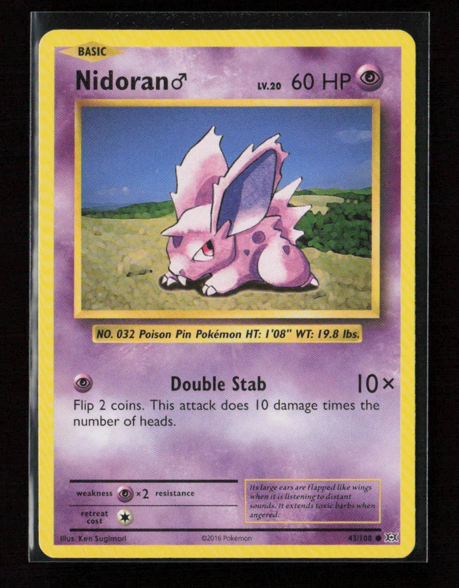 Nidoran M Common XY - Evolutions 43/108 NM - Kang's Collectibles