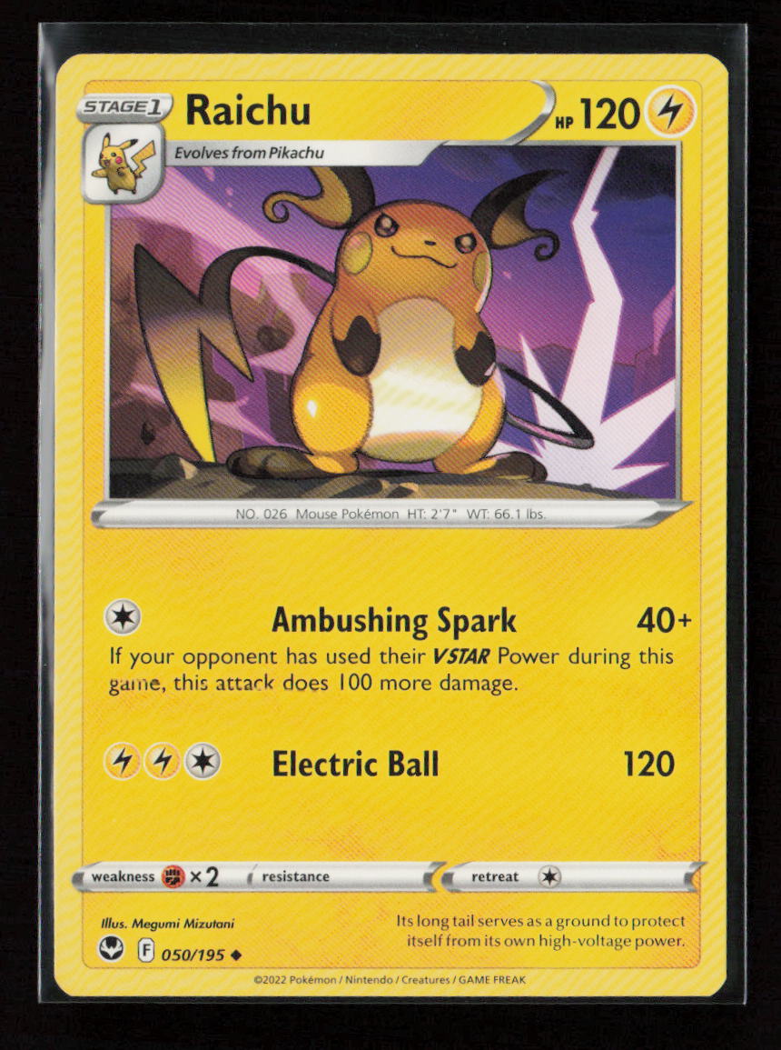 Raichu Uncommon SWSH12: Silver Tempest 050/195 LP