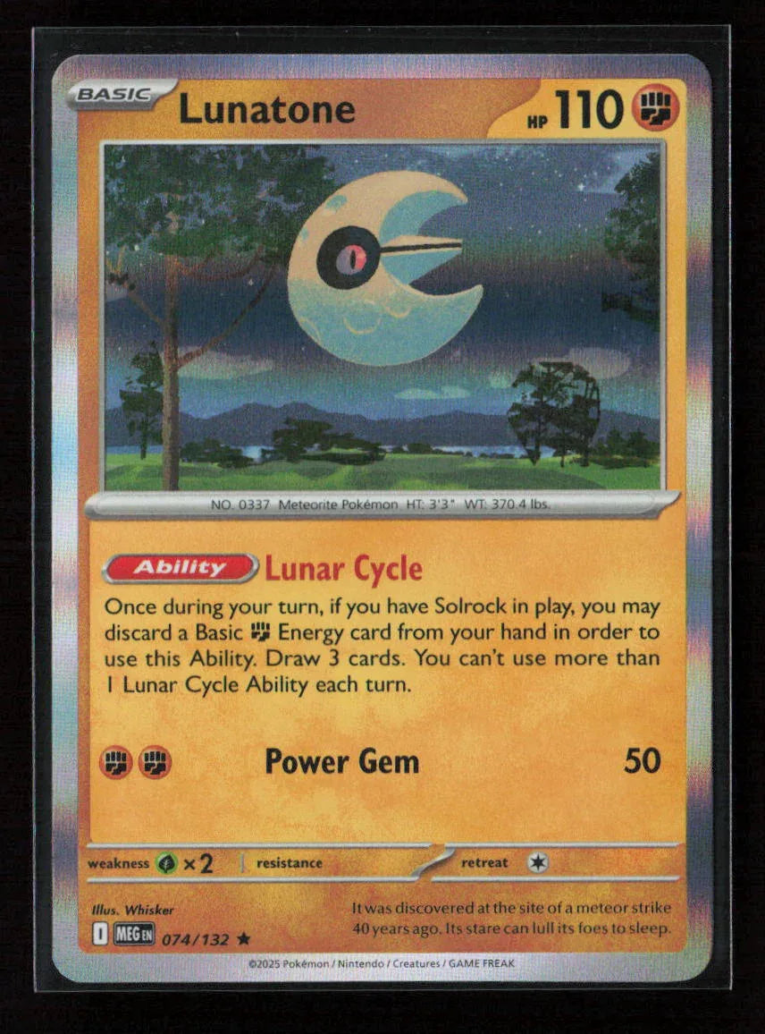 Lunatone Rare ME01: Mega Evolution 074/132 NM - Kang's Collectibles