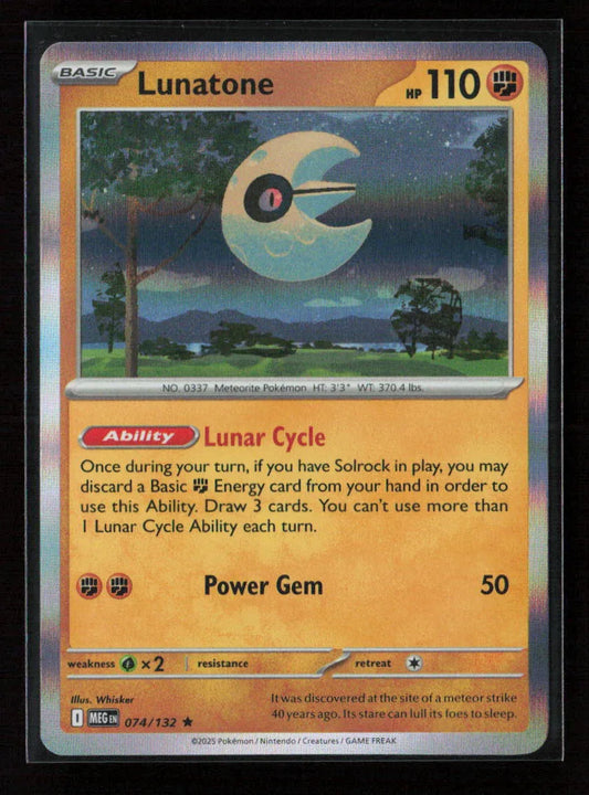 Lunatone Rare ME01: Mega Evolution 074/132 NM - Kang's Collectibles