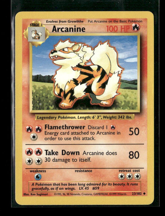 Arcanine Uncommon Base Set 023/102 LP - Kang's Collectibles