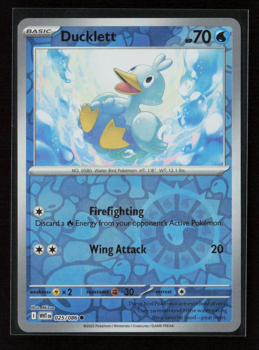 Ducklett Common SV: White Flare 025/086 NM - Kang's Collectibles