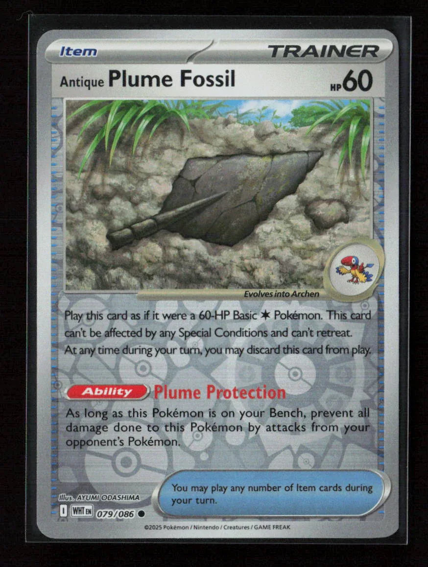 Antique Plume Fossil Common SV: White Flare 079/086 NM - Kang's Collectibles