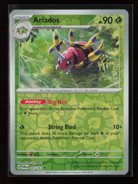 Ariados Uncommon SV06: Twilight Masquerade 005/167 NM - Kang's Collectibles