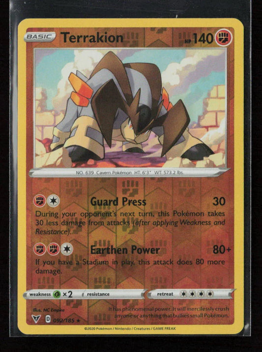 Terrakion Rare SWSH04: Vivid Voltage 092/185 LP - Kang's Collectibles