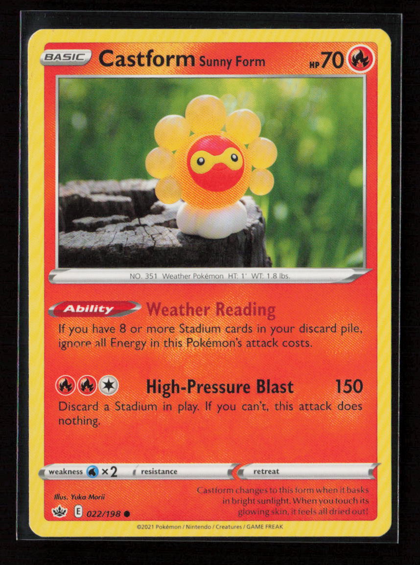 Castform Sunny Form Common SWSH06: Chilling Reign 022/198 LP
