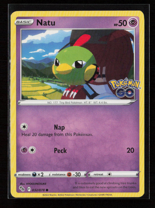 Natu Common Pokemon GO 032/078 NM