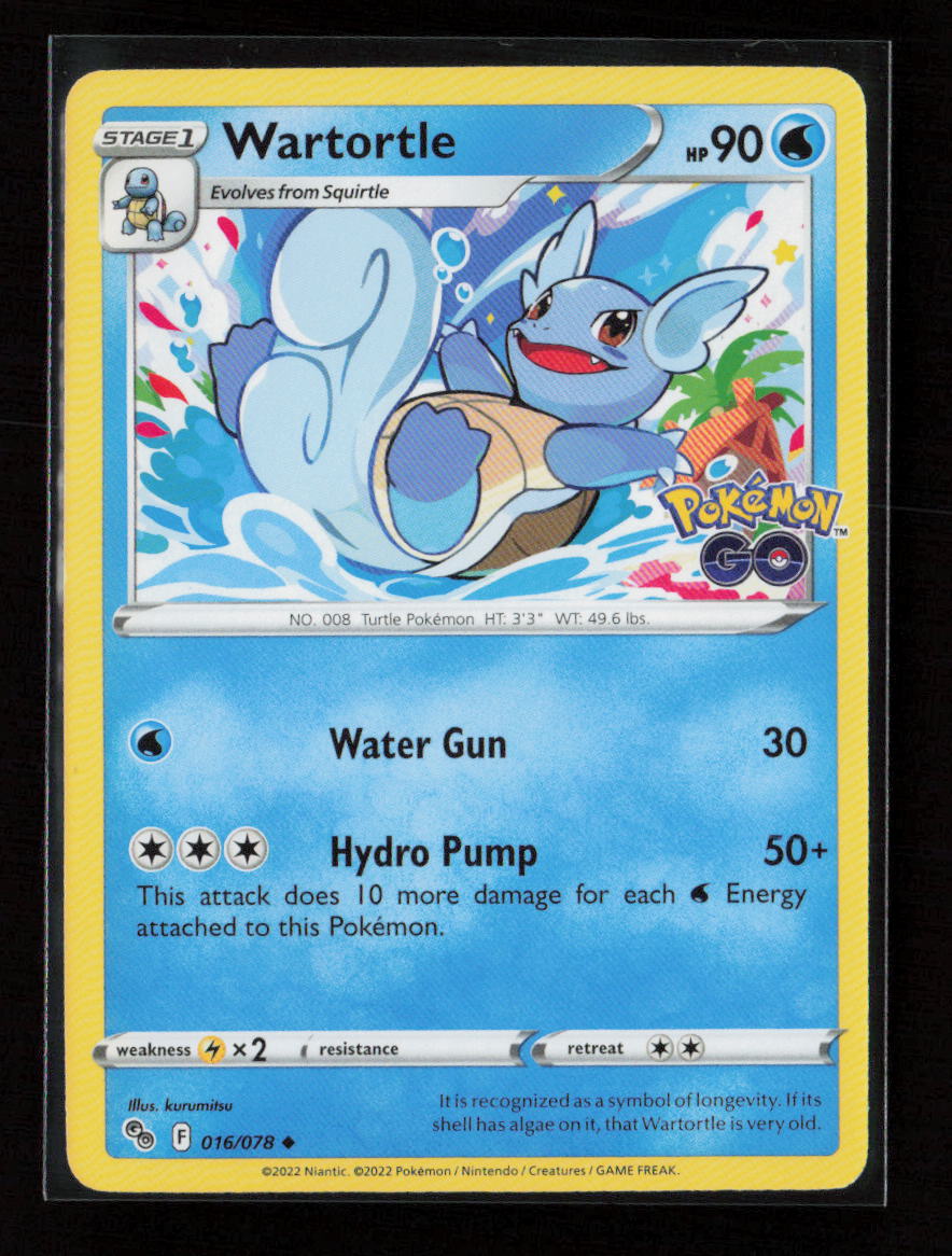 Wartortle Uncommon Pokemon GO 016/078 NM