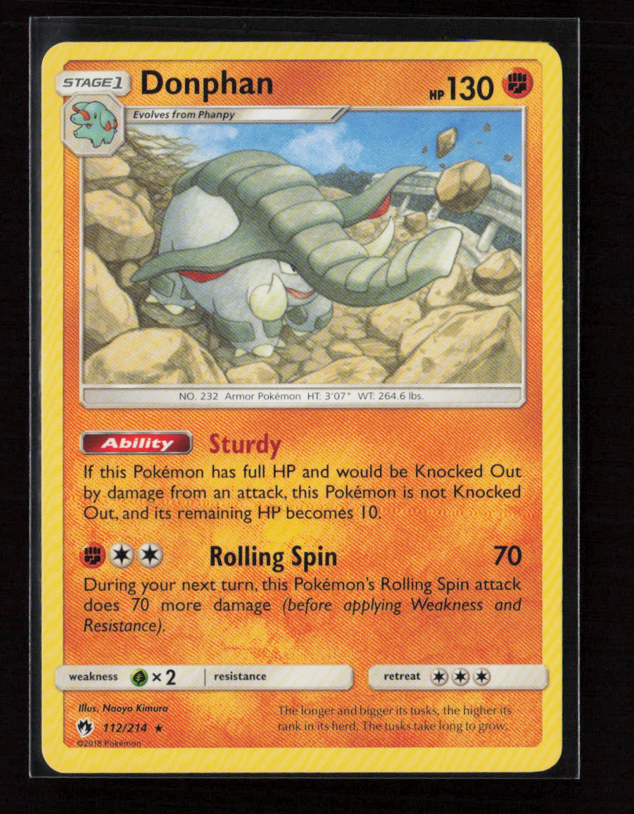 Donphan Rare SM - Lost Thunder 112/214 LP