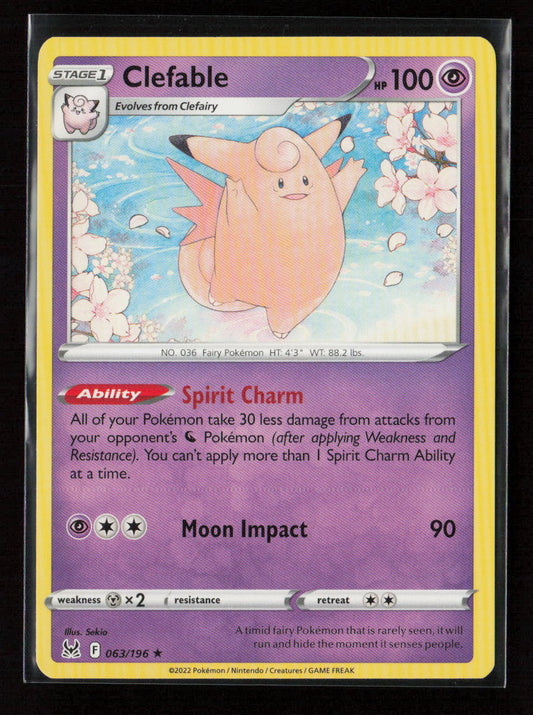 Clefable Rare SWSH11: Lost Origin 063/196 LP