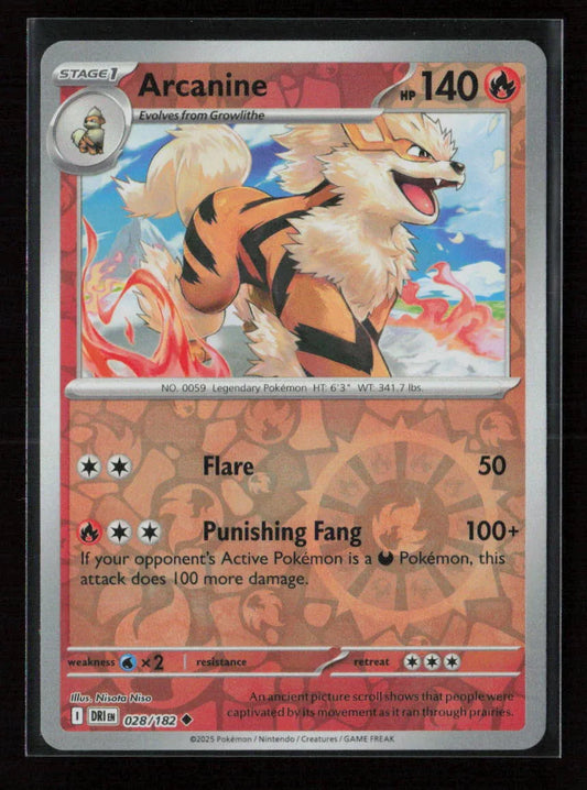 Arcanine Uncommon SV10: Destined Rivals 028/182 NM - Kang's Collectibles