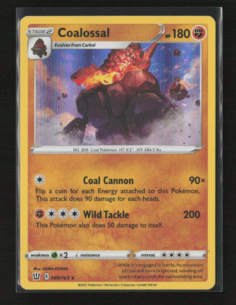 Coalossal Holo Rare SWSH05: Battle Styles 080/163 NM