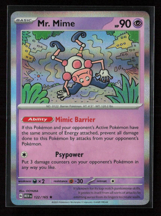 Mr. Mime - Rare SV: Scarlet & Violet 151 122/165 NM - Kang's Collectibles