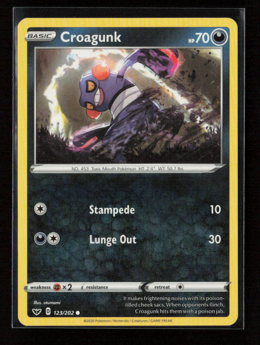Croagunk Common SWSH01: Sword & Shield Base Set 123/202 LP