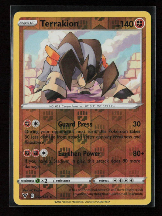 Terrakion Rare SWSH04: Vivid Voltage 092/185 NM - Kang's Collectibles