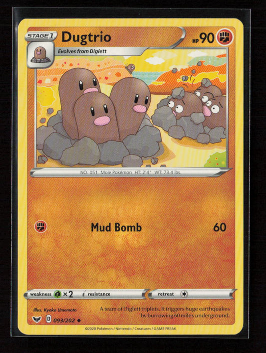 Dugtrio Uncommon SWSH01: Sword & Shield Base Set 093/202 LP
