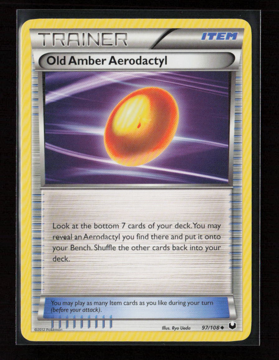 Old Amber Aerodactyl Uncommon Dark Explorers 97/108 NM