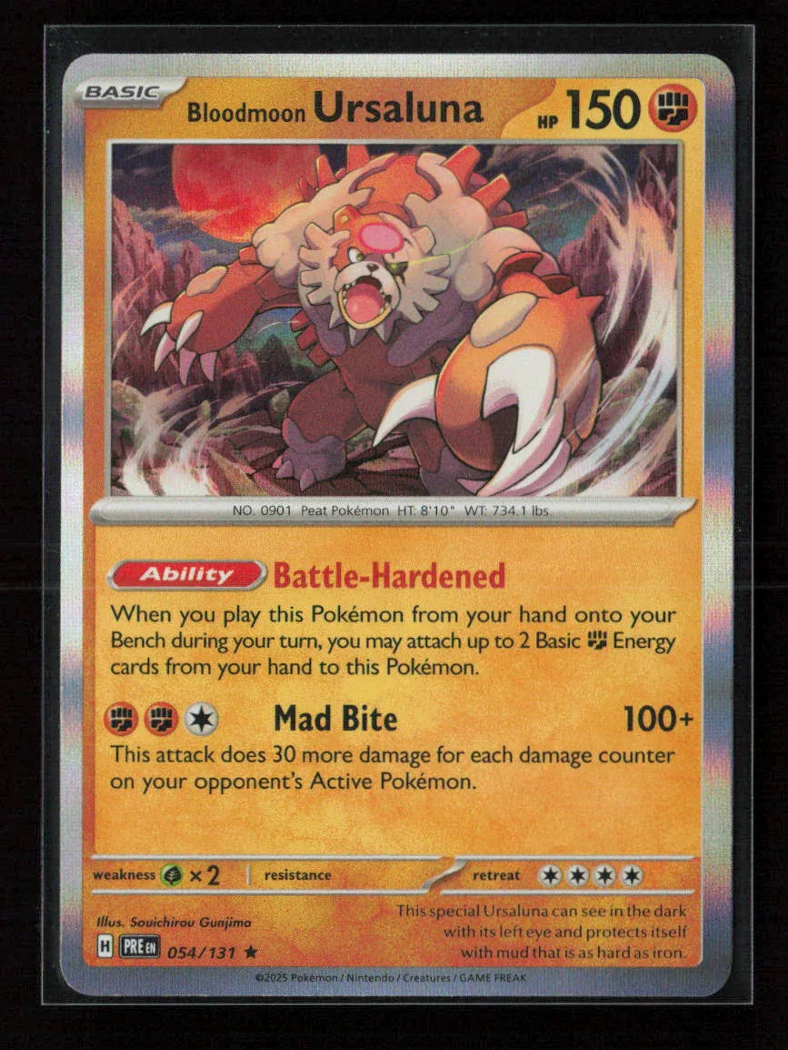 Bloodmoon Ursaluna Rare SV: Prismatic Evolutions 054/131 NM - Kang's Collectibles