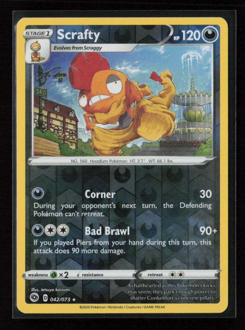 Scrafty Holo Rare Champion's Path 42/73 NM