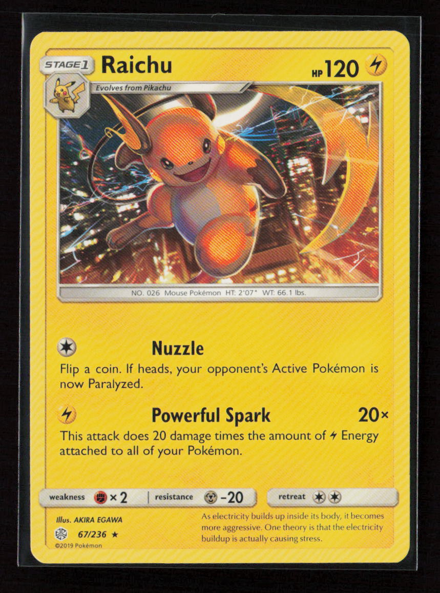 Raichu Rare SM - Cosmic Eclipse 67/236 LP