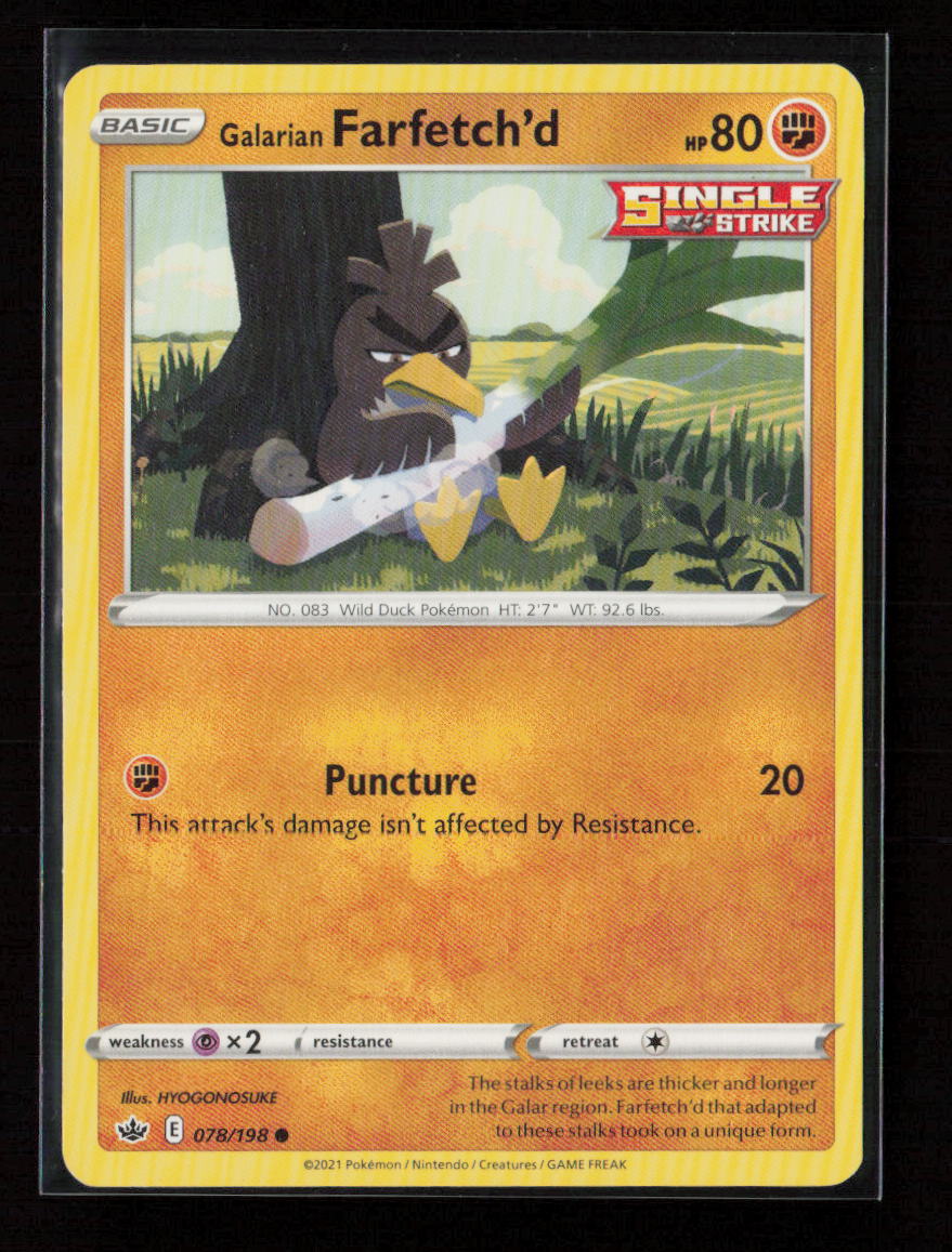 Galarian Farfetch'd Common SWSH06: Chilling Reign 078/198 LP