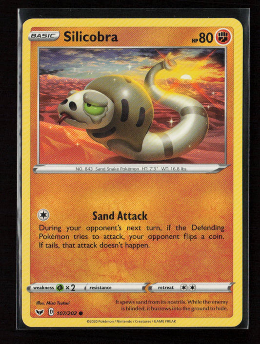 Silicobra (107) Common SWSH01: Sword & Shield Base Set 107/202 LP