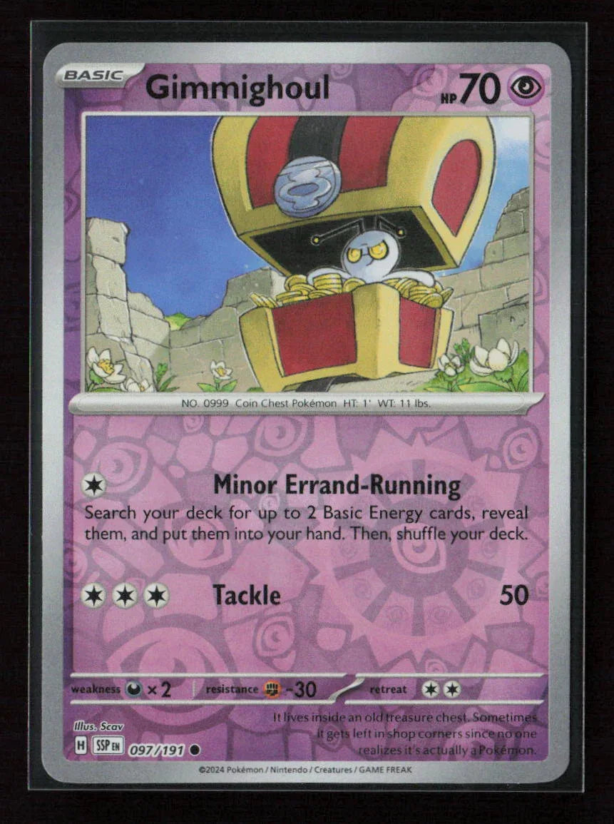 Gimmighoul Common SV08: Surging Sparks 097/191 NM - Kang's Collectibles