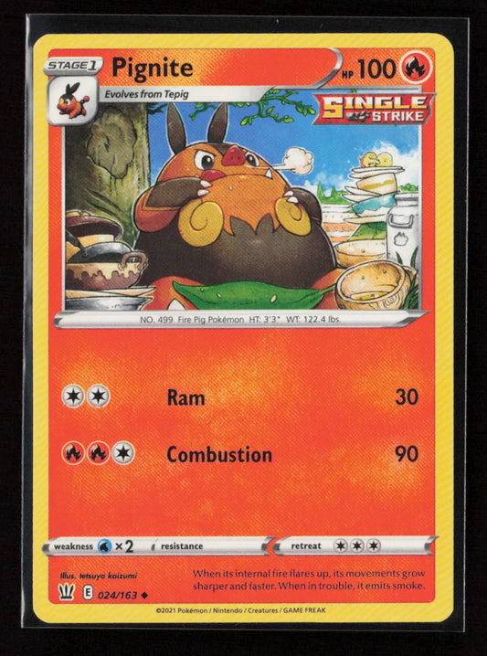 Pignite Uncommon SWSH05: Battle Styles 024/163 LP