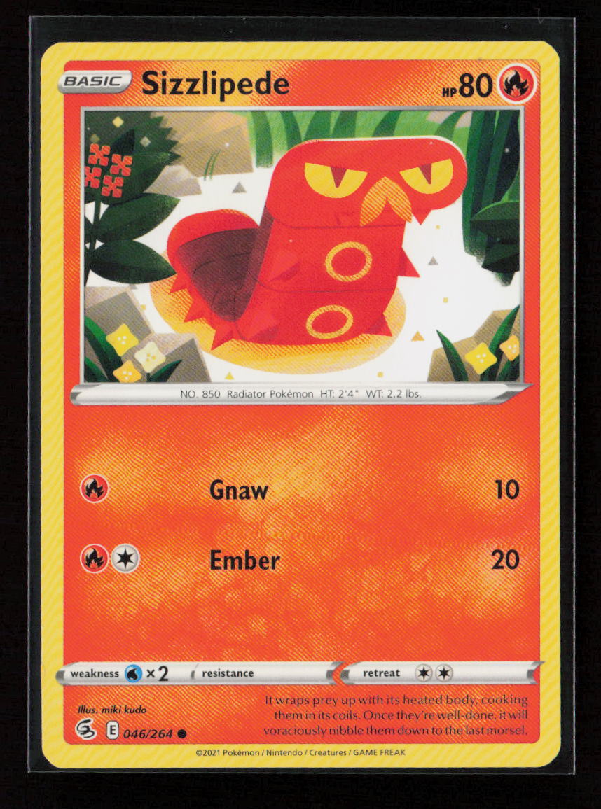 Sizzlipede - (#56 Cinderace Stamped) Promo Battle Academy 2022 046/264 LP