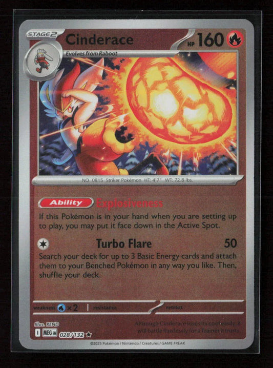 Cinderace Rare ME01: Mega Evolution 028/132 NM - Kang's Collectibles