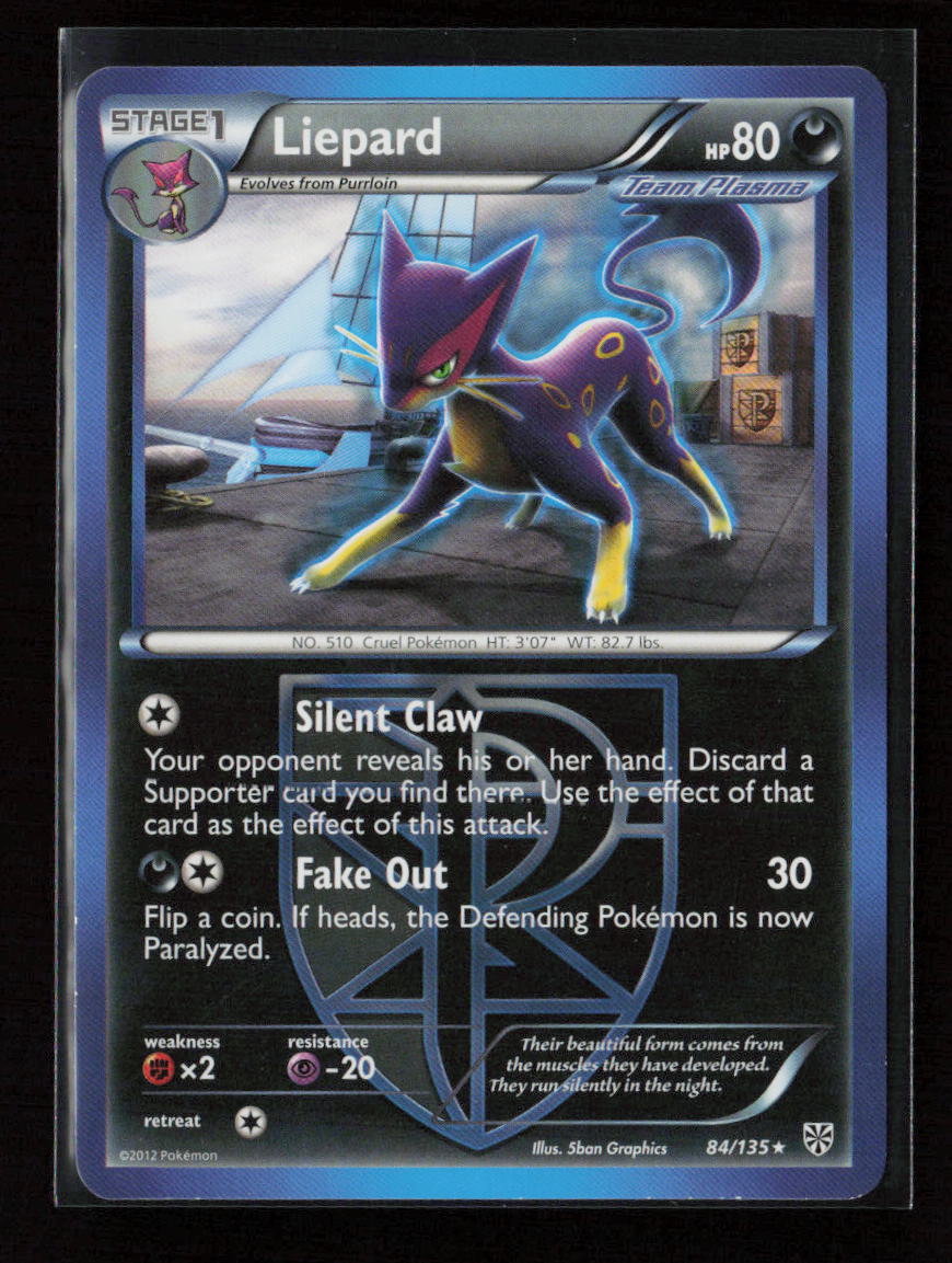 Liepard (Team Plasma) Rare Plasma Storm 84/135 LP