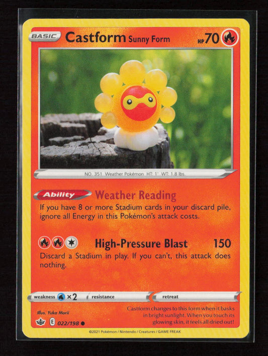 Castform Sunny Form Common SWSH06: Chilling Reign 022/198 LP