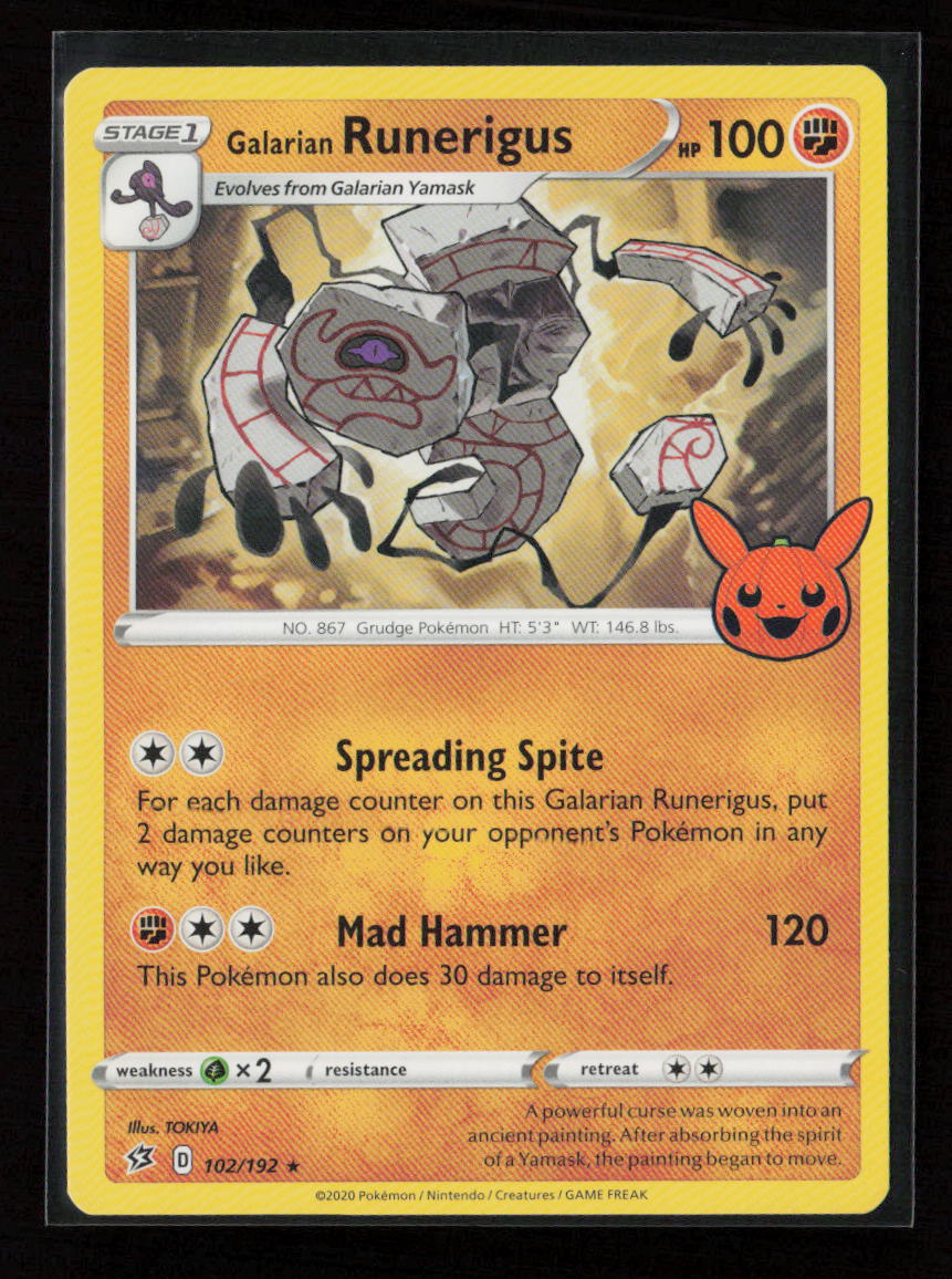 Galarian Runerigus Rare Trick or Trade BOOster Bundle 2023 102/192 LP