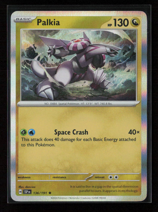 Palkia Rare SV08: Surging Sparks 136/191 NM