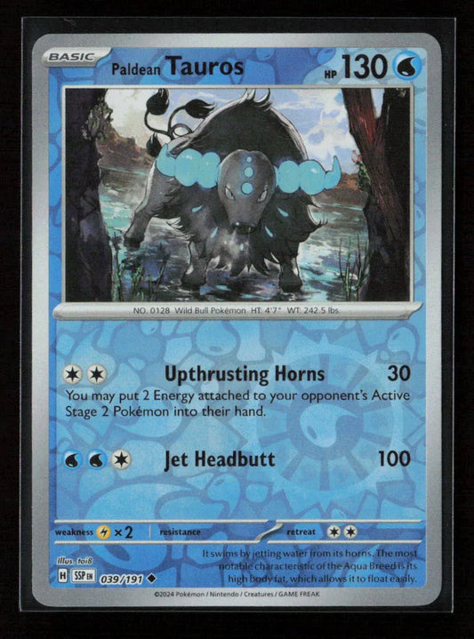 Paldean Tauros - Uncommon SV08: Surging Sparks 039/191 NM - Kang's Collectibles