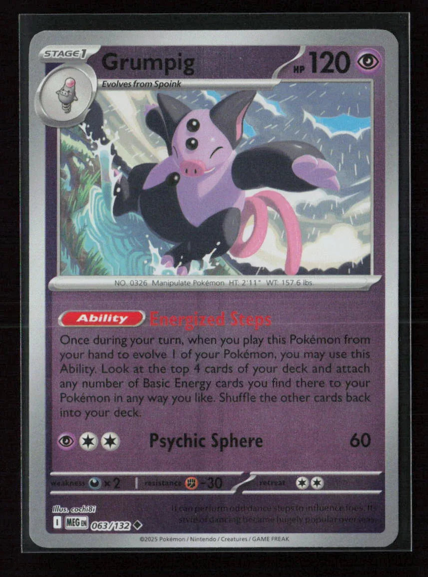 Grumpig Uncommon ME01: Mega Evolution 063/132 NM - Kang's Collectibles