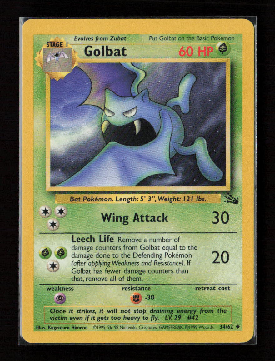 Golbat Uncommon Fossil 34/62 LP