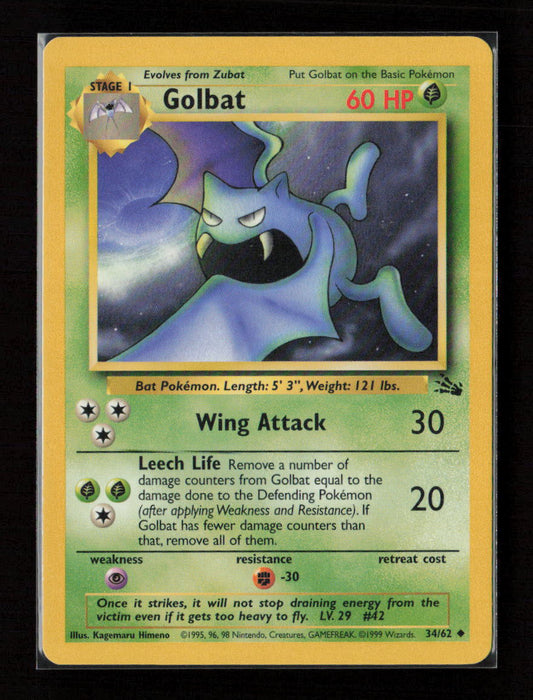 Golbat Uncommon Fossil 34/62 LP