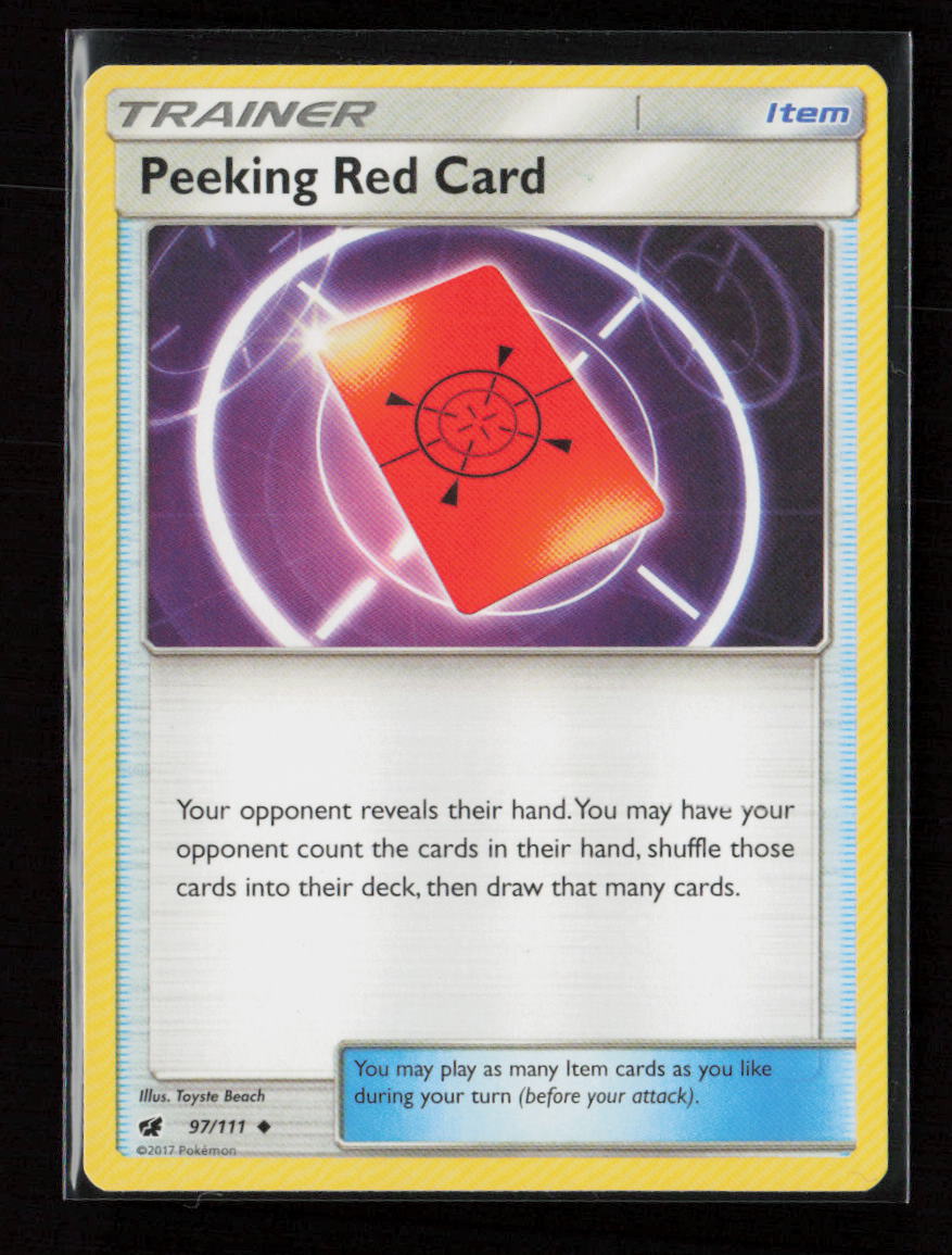 Peeking Red Card Uncommon SM - Crimson Invasion 97/111 LP