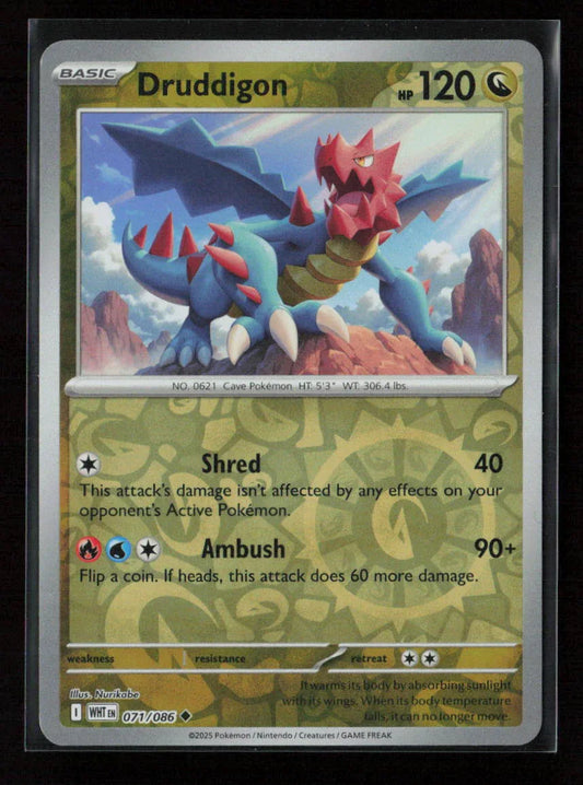 Druddigon Uncommon SV: White Flare 071/086 NM - Kang's Collectibles